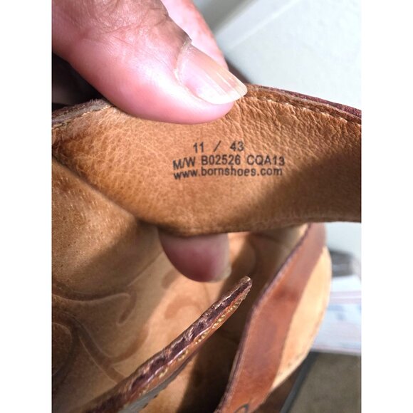 Born Women's Brown Leather Slide Y2k Sandals Adjustable Buckle Strap Size 11 - Picture 9 of 11